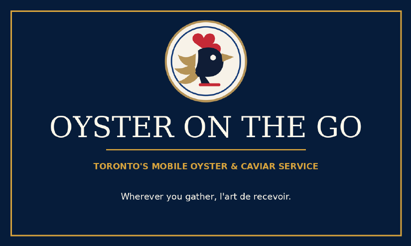 Front of the Oyster on the Go business card with the bird mark, service descriptor and brand line.